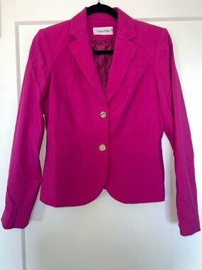 Calvin Klein Bright Fuchsia Single-Breasted Blazer